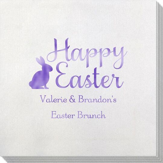 Script Happy Easter Bunny Bamboo Luxe Napkins